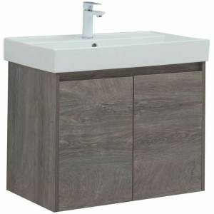 Тумба с раковиной Aquanet Nova Lite 75 302527 подвесная, дуб рошелье