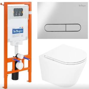 Комплект Belbagno Tre BB8001CHR/SC/BB002-80/BB005-PR-CHROME кнопка хром