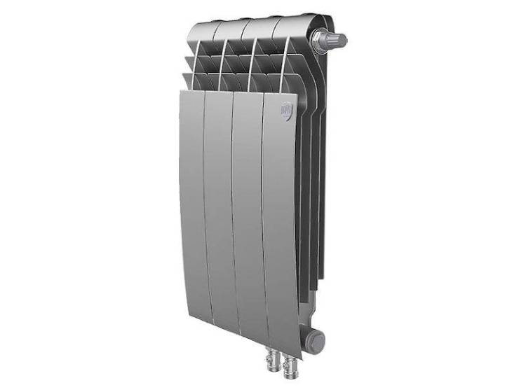 Биметаллический секционный радиатор отопления Royal Thermo Biliner 500 / V Silver Satin / 4 секции