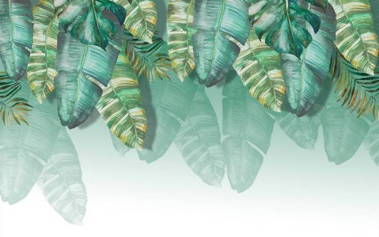3D Фотообои Artegrafico «Изумрудная пальма» TR-017 акварель