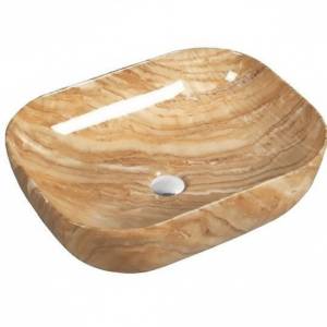 Раковина SantiLine SL-7025 50 см, коричневый мрамор