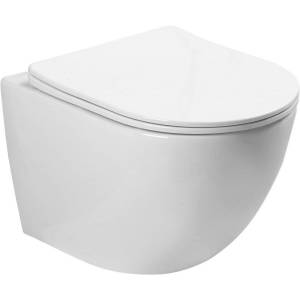 Унитаз подвесной SantiLine SL-5005 безободковый, с крышкой-сиденьем микролифт