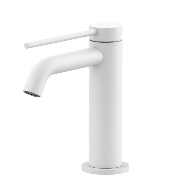 Смеситель для раковины Gattoni Circle two 9142/91BO Bianco Opaco с донным клапаном