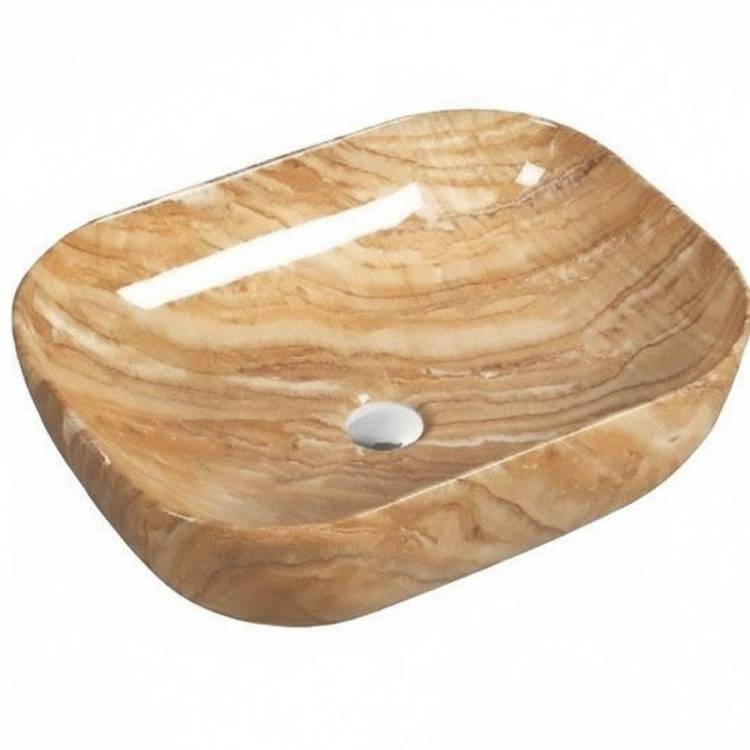 Раковина SantiLine SL-7025 50 см, коричневый мрамор