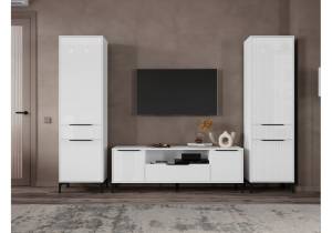 Стенка в гостиную Woodville Иадама 620702 белый, белый глянец комплектация 9