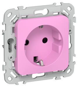 Розетка 1-местная с заземлением и шторками IEK Flite FI-R14-16-1-K99 пурпурный