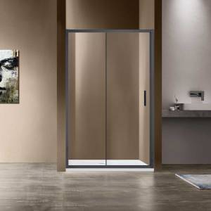Душевая дверь Vincea Garda VDS-1G110CLGM профиль вороненая сталь, стекло прозрачное, 110x190