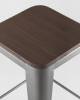 Стул барный Stool Group Tolix Wood YD-H765-W YG-15 серебристый матовый фото 7