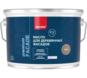 Масло для деревянных фасадов Neomid Facade шелковисто-матовое орех 2 л