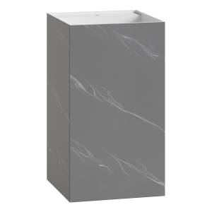 Раковина Armadi Art Cube 802-GR напольная, Grey base, white veins, 48x48 см