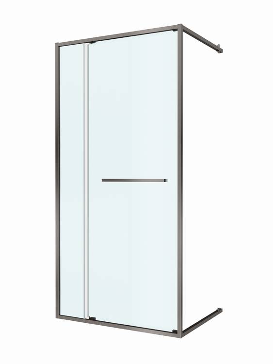 Душевая дверь в нишу Cezares LUX-B-FS-11-100-C-GM профиль оружейная сталь, стекло прозрачное, 100x195