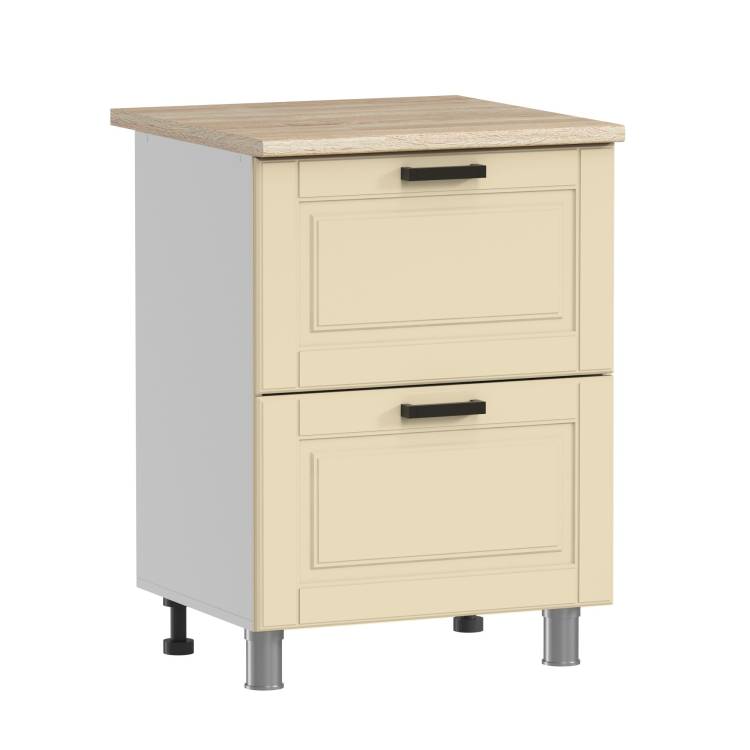 Кухонный модуль напольный Аленушка Астра Н2Я 600 Н00231090 крем,скоба черный