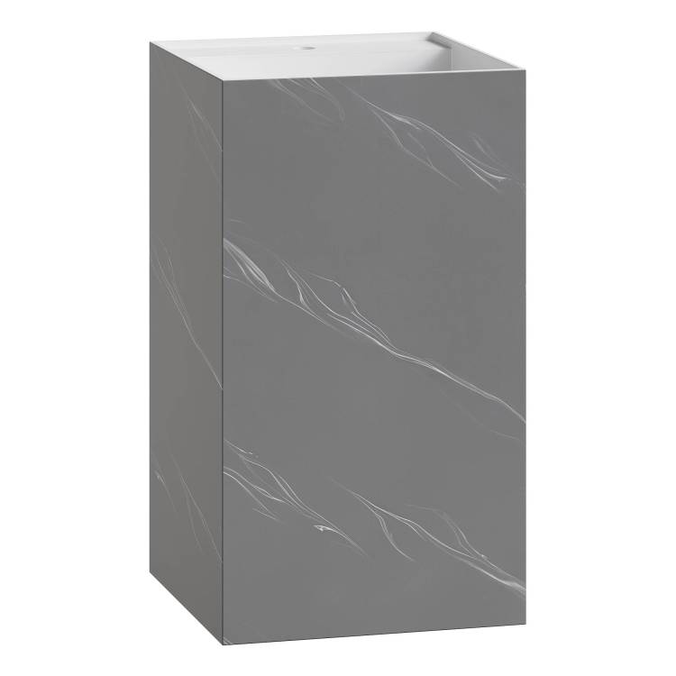 Раковина Armadi Art Cube 802-GR напольная, Grey base, white veins, 48x48 см