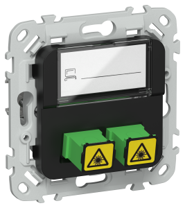 Розетка компьютерная оптоволоконная 2-местная IEK Flite FI-KO20-K02 черный