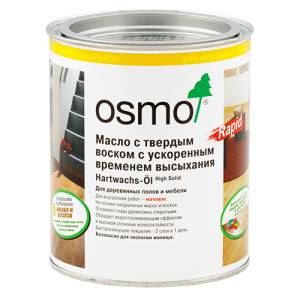 Масло с твердым воском с ускоренным временем высыхания Osmo Hartwachs-Öl Rapid 3240 белое прозрачное 0.125 л