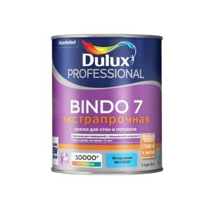 DULUX BINDO 7 краска для стен и потолков, износостойкая, матовая, Баз BW (1л) (распродажа)