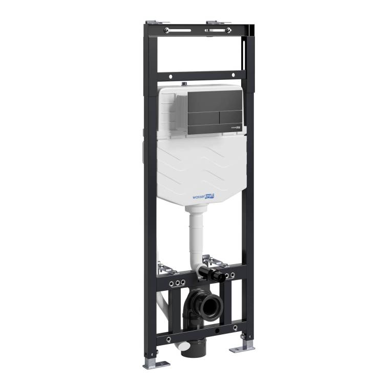 Система инсталляции для унитазов Wasserkraft New Alme 15TLT.010.ME.MB04 клавиша черный матовый