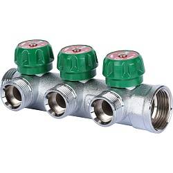 Коллектор регулирующий Stout хромированный 1x3/4ЕК, 3 выхода (SMB-6850-013403)