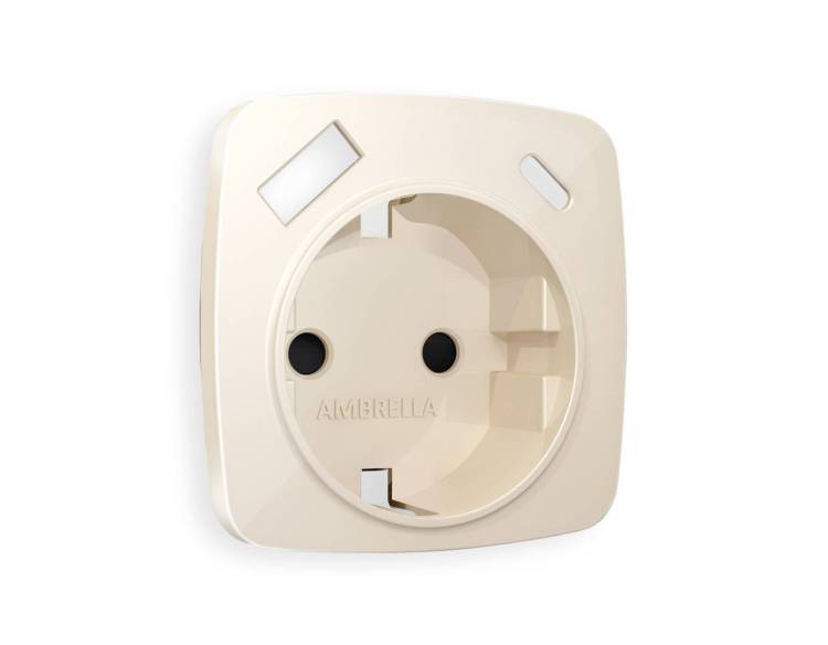 Лицевая панель для электрической розетки с заземлением со шторками 2USB A+C Ambrella Volt Omega OP3100