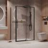 Душевой уголок Niagara Nova NG-85-12AB-A90B-34 профиль черный матовый, стекло прозрачное, 120x90x195 фото 2