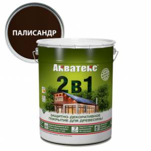Защитно-декоративное покрытие для дерева Акватекс 2 в 1 алкидное полуматовое лессирующее палисандр 20 л
