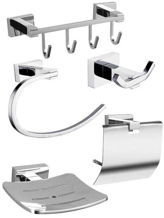 Набор аксессуаров для ванной Bath Plus Bruklin BR-SET-02 хром