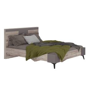 Кровать БТС МЕБЕЛЬ Кассандра КР-19 Н02211144 дуб смоки, с настилом 160x200