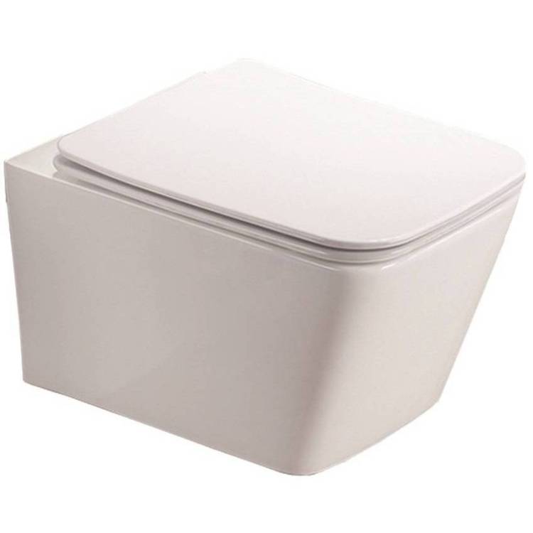 Унитаз подвесной Azario Nova AZ-2216 SP безободковый, с крышкой-сиденьем микролифт