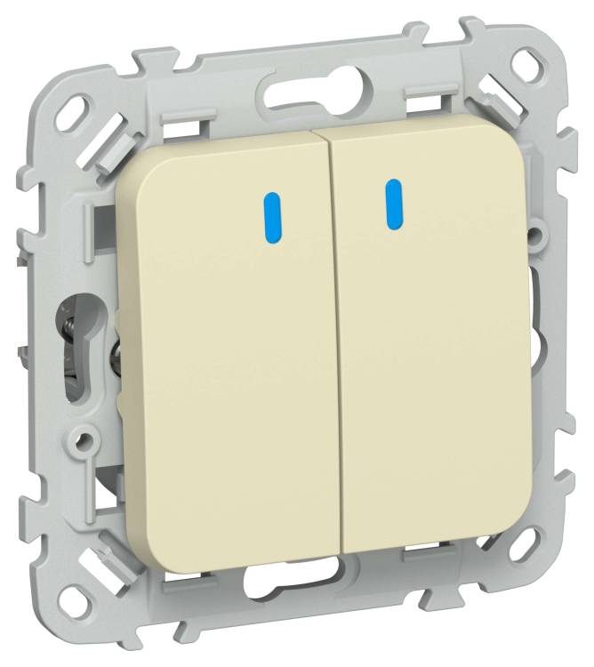 Выключатель 2-клавишный IEK Flite FI-V20-1-10-1-K87 навахо