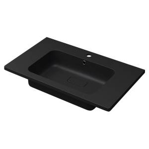 Раковина Uperwood Lagoon Quartz 297000016 черная матовая, уголь, 80x48