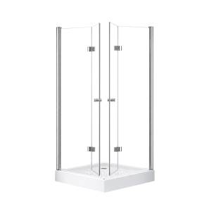 Душевой уголок Cezares ELENA-W-ASH-2-80/90-C-Cr профиль хром, стекло прозрачное, 80x90x195