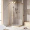 Душевой уголок Cezares Relax RELAX-304-R-2-90-C-BORO профиль брашированное золото, стекло прозрачное, 90x90 фото 3