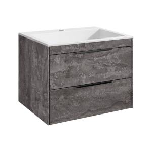 Тумба с раковиной Vincea Chiara 2D 600 2 выкатных ящика, G.Stone, раковина белая