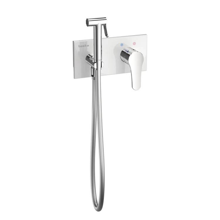 Гигиенический душ Teska Elsa BTK6410W встраиваемый, со смесителем белое стекло