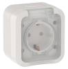 Розетка 1-местная с заземлением и крышкой IEK Tors TS-R16-16-55-K01 белый