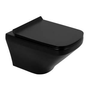 Унитаз подвесной BelBagno Sela BB3201CHR-MB/BB3201SC-MB безободковый, сиденье микролфит
