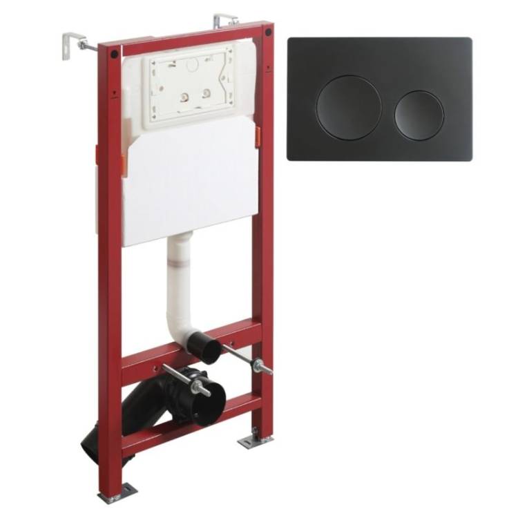 Система инсталляции для унитазов Agger ACC500+APB0144 клавиша черная матовая