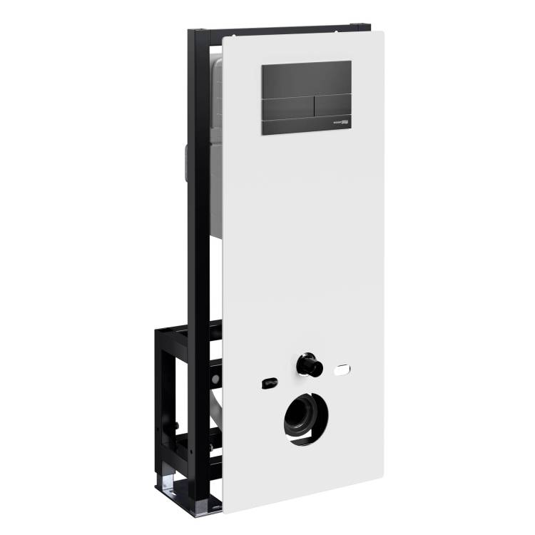Система инсталляции для унитазов Wasserkraft Glan 66TLT.010.ME.WH.MB04 клавиша черный матовый