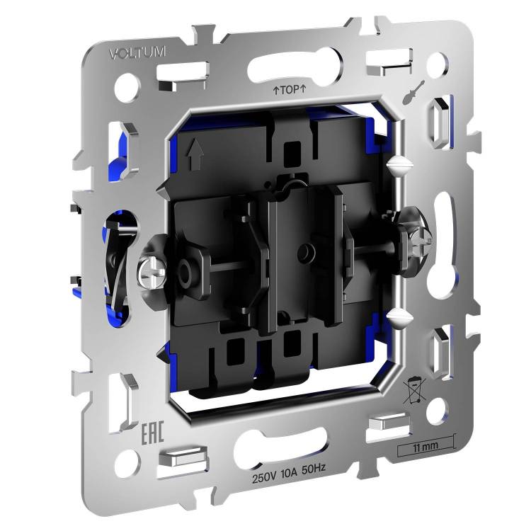 Механизм выключателя 1-клавишного проходного Voltum S70 VLS0103M