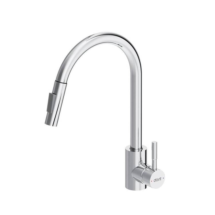 Смеситель для кухни Dorff Logic D3007500 вытягивающимся изливом Logic, хром