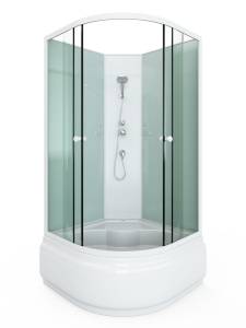 Душевая кабина Arcus Style S-02 90x90x195, задние стекла - белые матовые