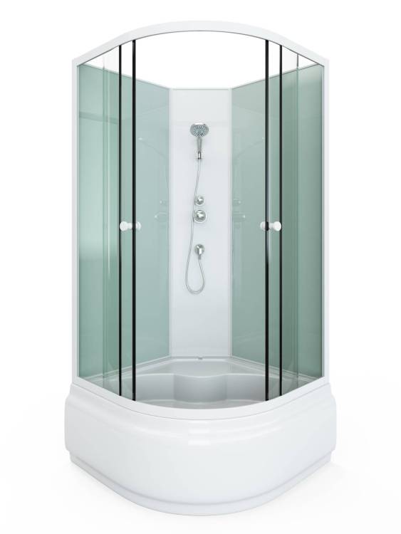 Душевая кабина Arcus Style S-02 90x90x195, задние стекла - белые матовые