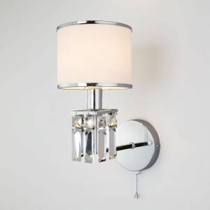 Настенный светильник Eurosvet Zaffiro 10099/1 хром/прозрачный хрусталь Strotskis (новый абажур)
