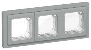 Рамка 3-постовая IEK Flite FI-M30-32-55-K03 серый