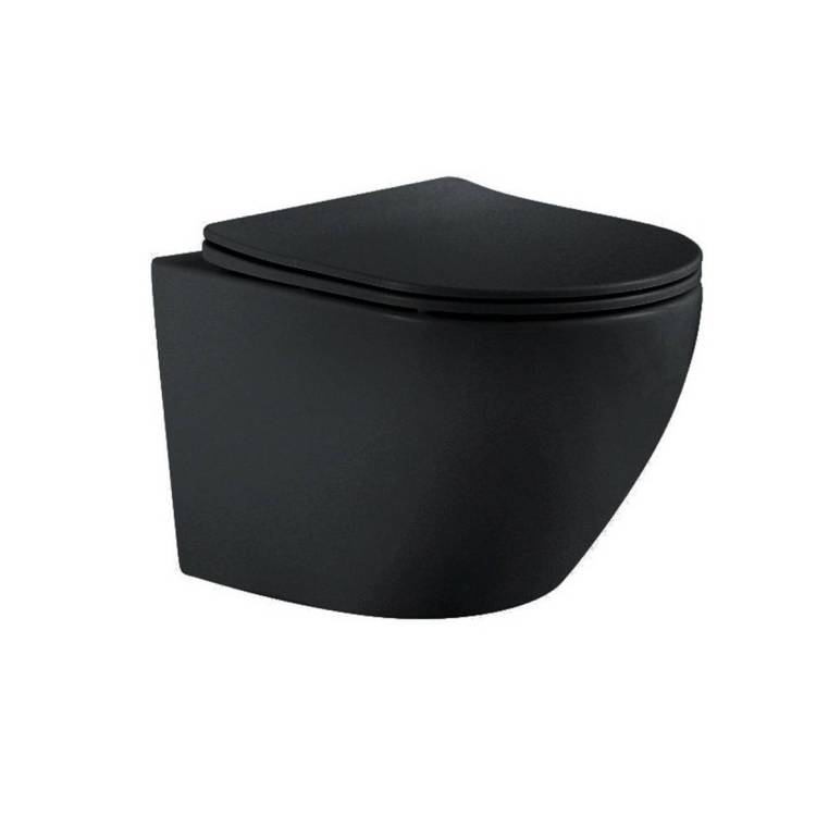 Унитаз подвесной Aquatek Европа AQ1901-MB безободковый, с крышкой-сиденьем микролифт