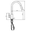 Смеситель для кухни Dorff Logic D3007533 с вытягивающимся изливом, белый фото 8