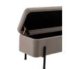 Банкетка-сундук Stool Group Болейн 20A544VF-BL-MOMO-38 с ящиком, велюр серый, черные ножки 110x42 фото 5