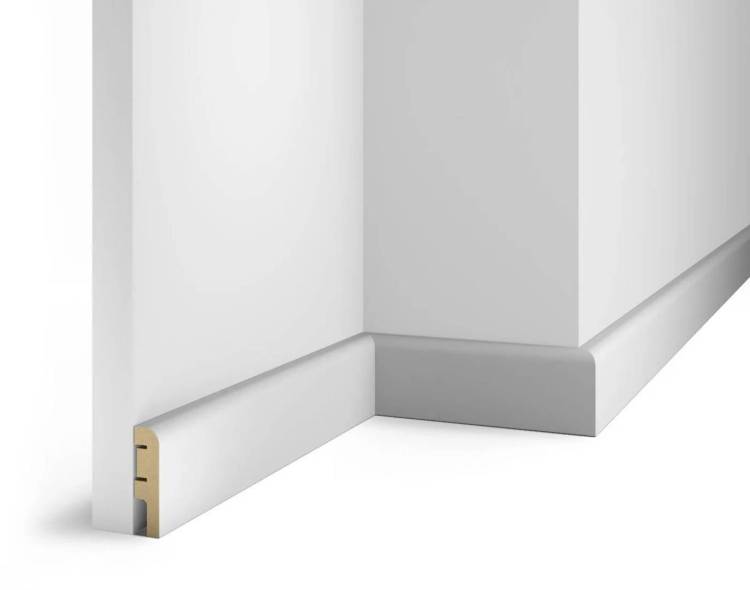 Плинтус Cosca AP02 Белый под покраску 2400x60x16