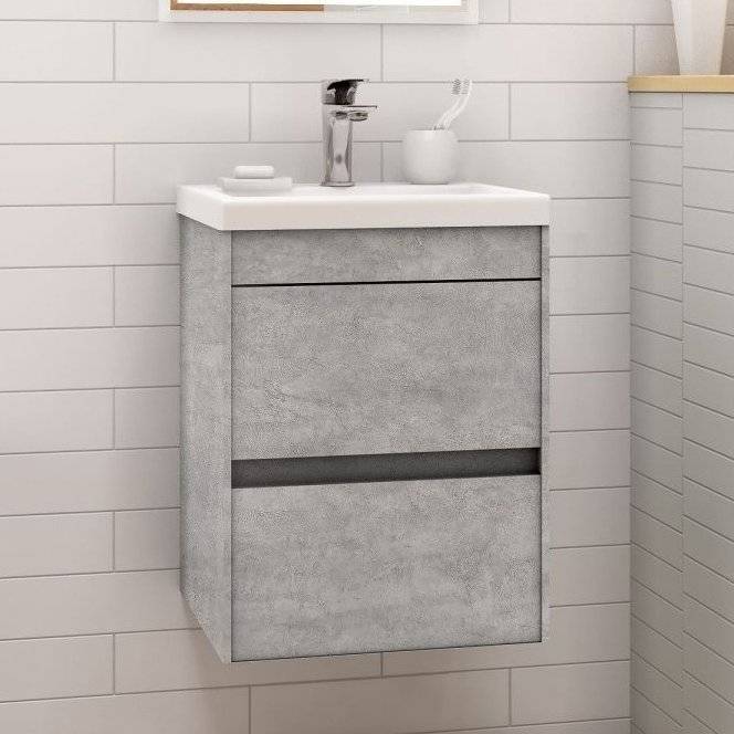 Тумба с раковиной Art&Max Family 40, подвесная, Cemento Veneto