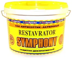 Лак декоративный Symphony Restavrator шелковисто-матовый 9 л